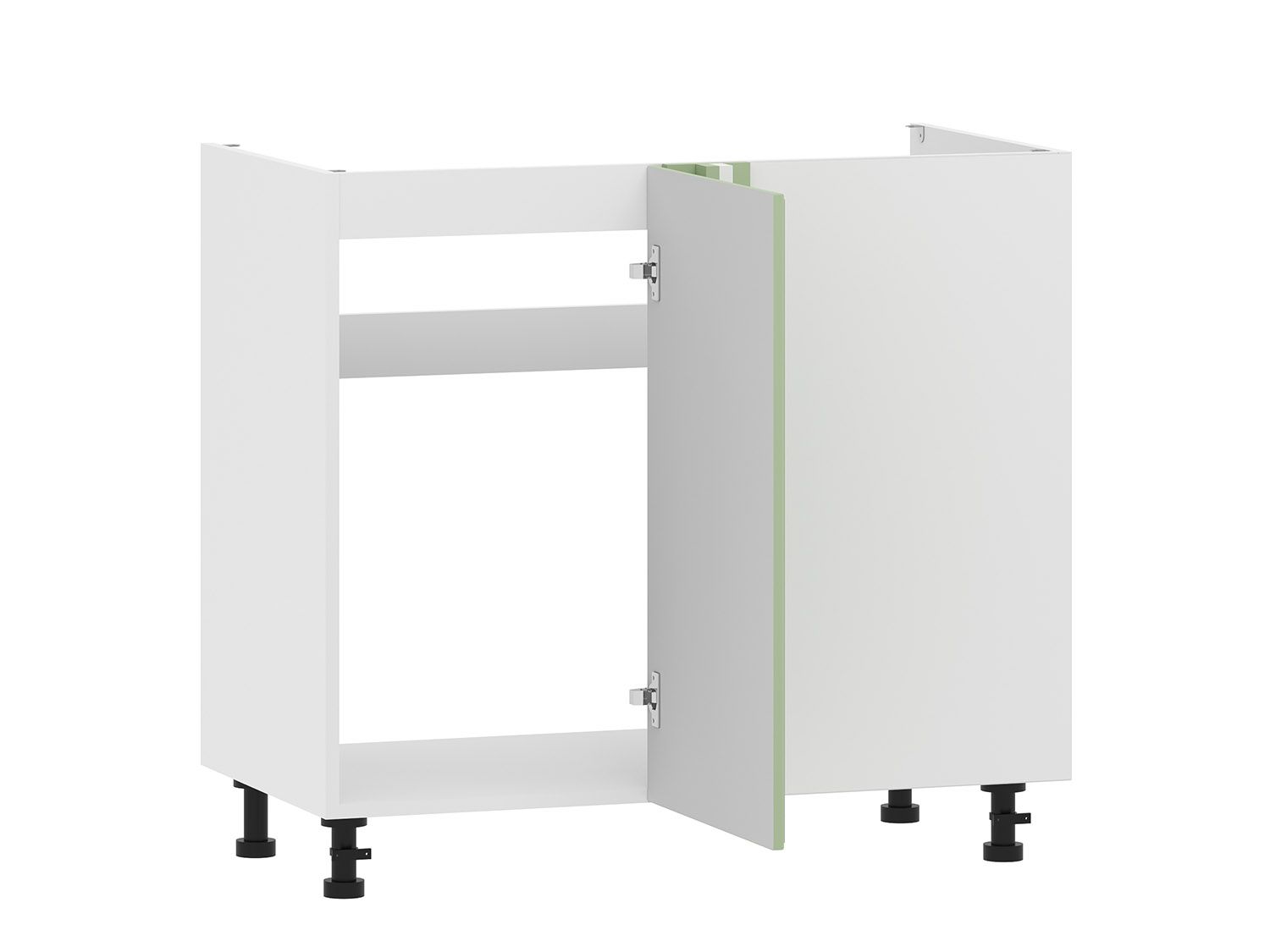 Вокс 100.11 1000 тумба под мойку угловая / Белый/Фисташка