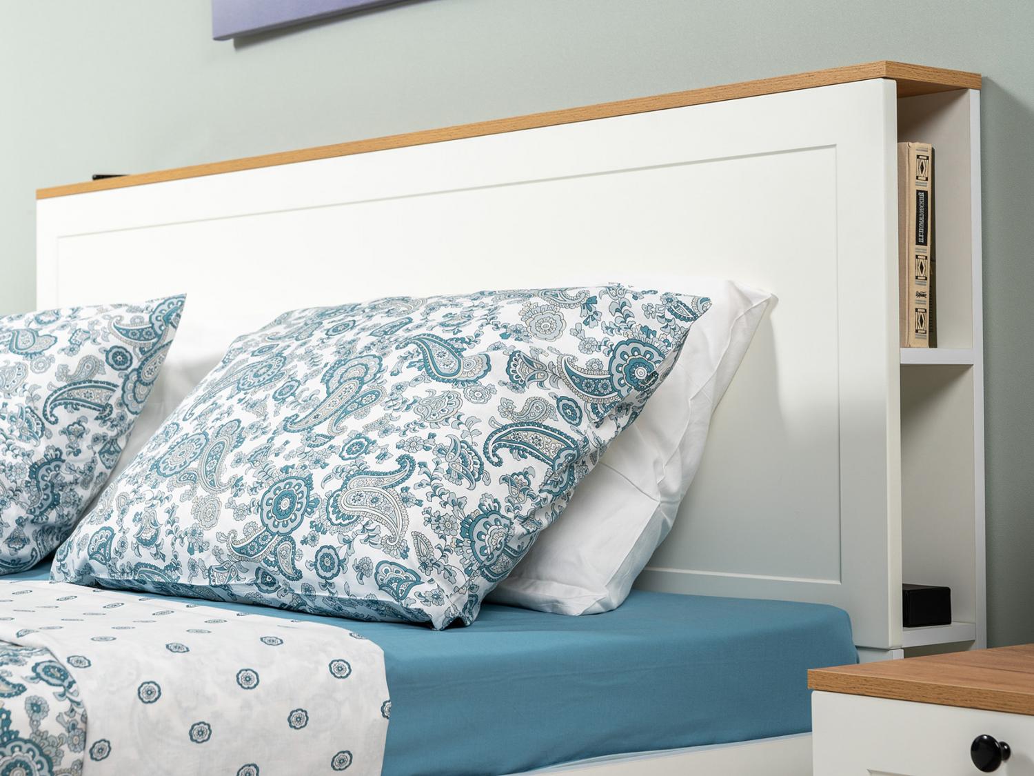 Остин Кровать 11.53 белый/дуб золотой