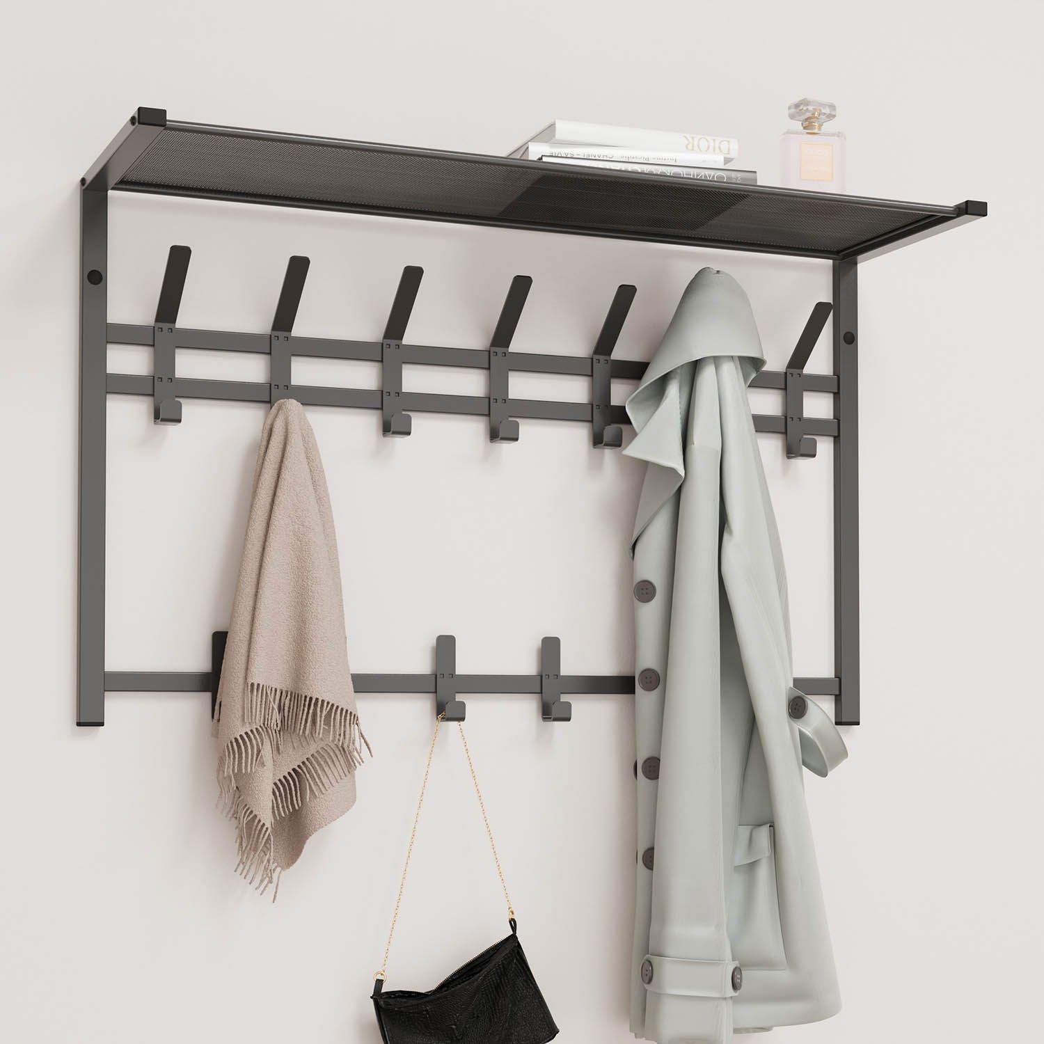 Вешалка с полкой 2-х ярусная Торонто 32 Графит