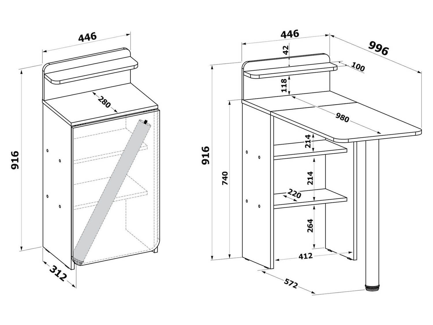 Стол раскладной СП-19 / Белый