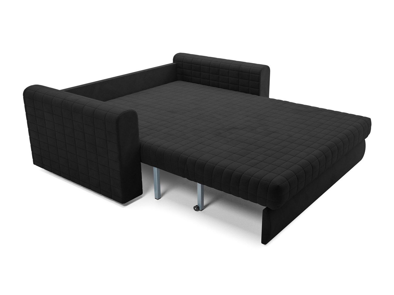 Диван Аккордеон Барон №5 велюр черный HB-178 17
