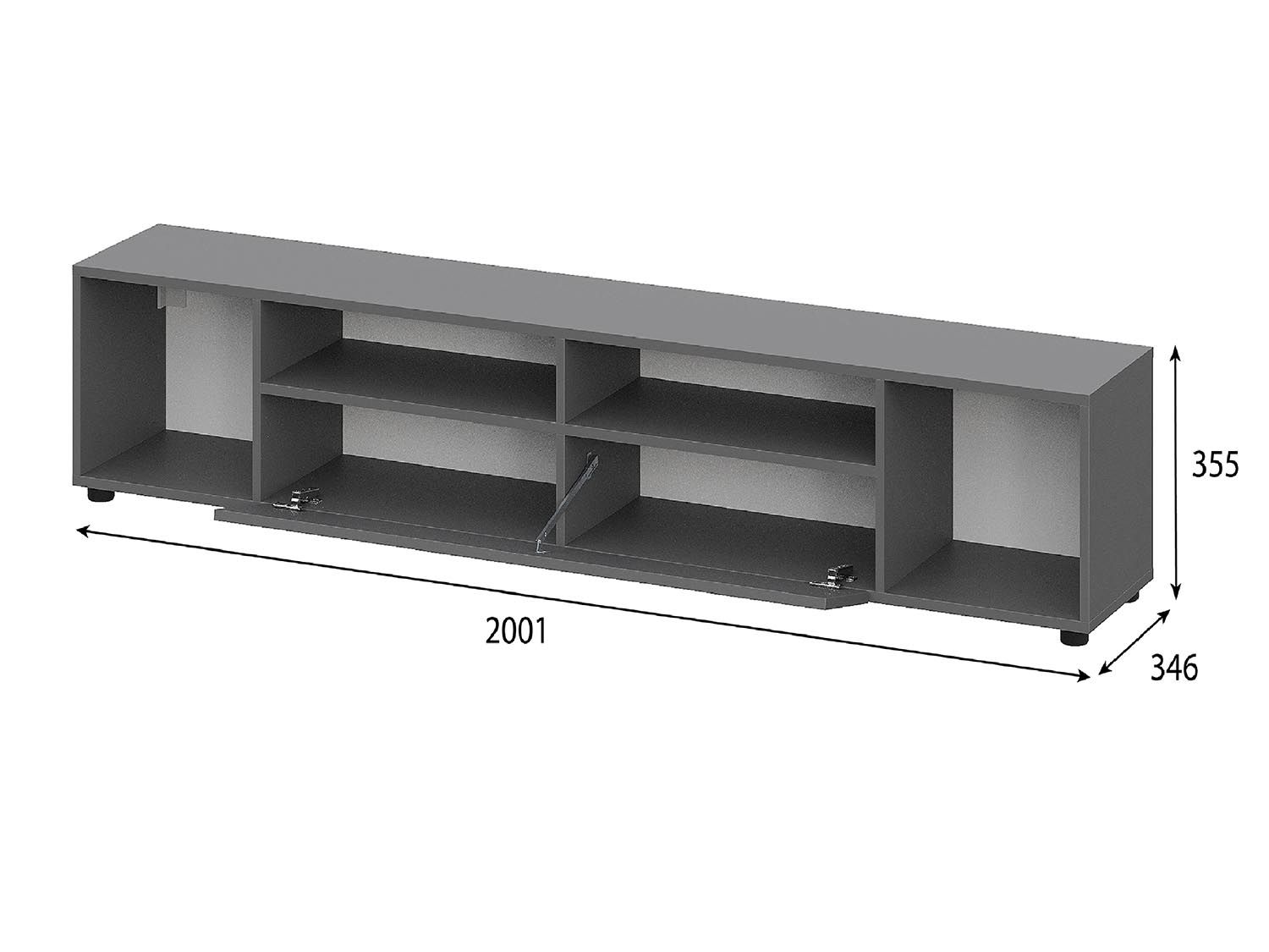 Денвер тумба для телевидеоаппаратуры / Графит серый