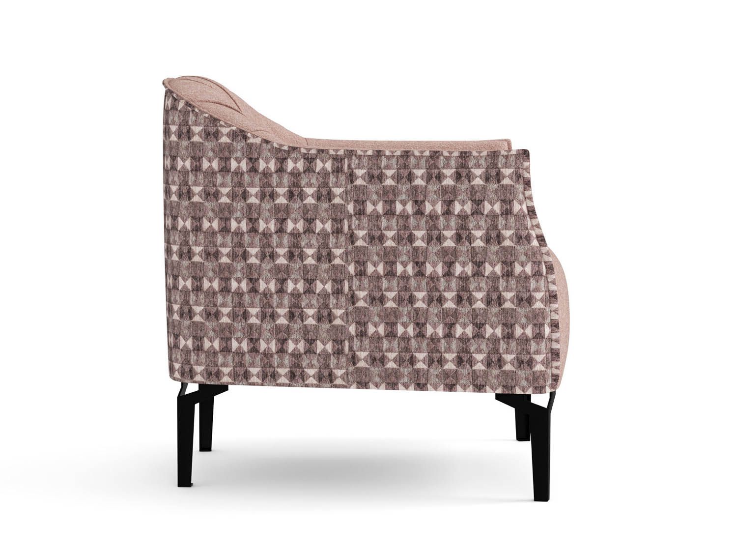 Кресло для отдыха Мускат велюр тоуп/шенилл домино вайолет