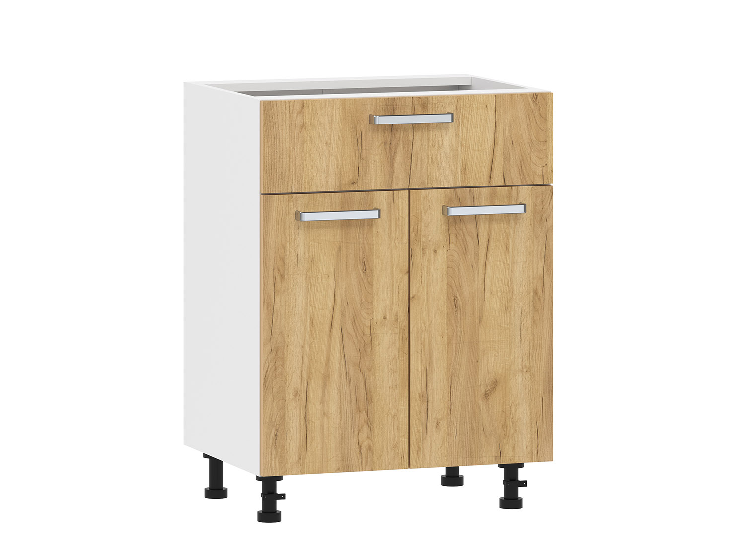 Борги 100.09 600 тумба кухонная / Белый/Дуб Крафт золотой