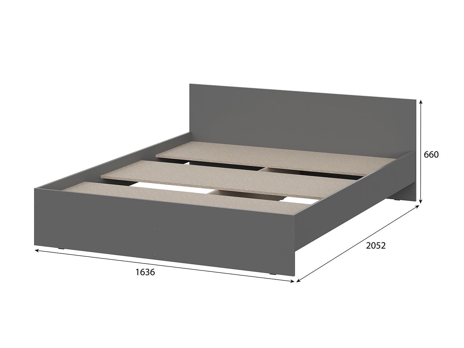 Денвер кровать 1,6 / Графит серый