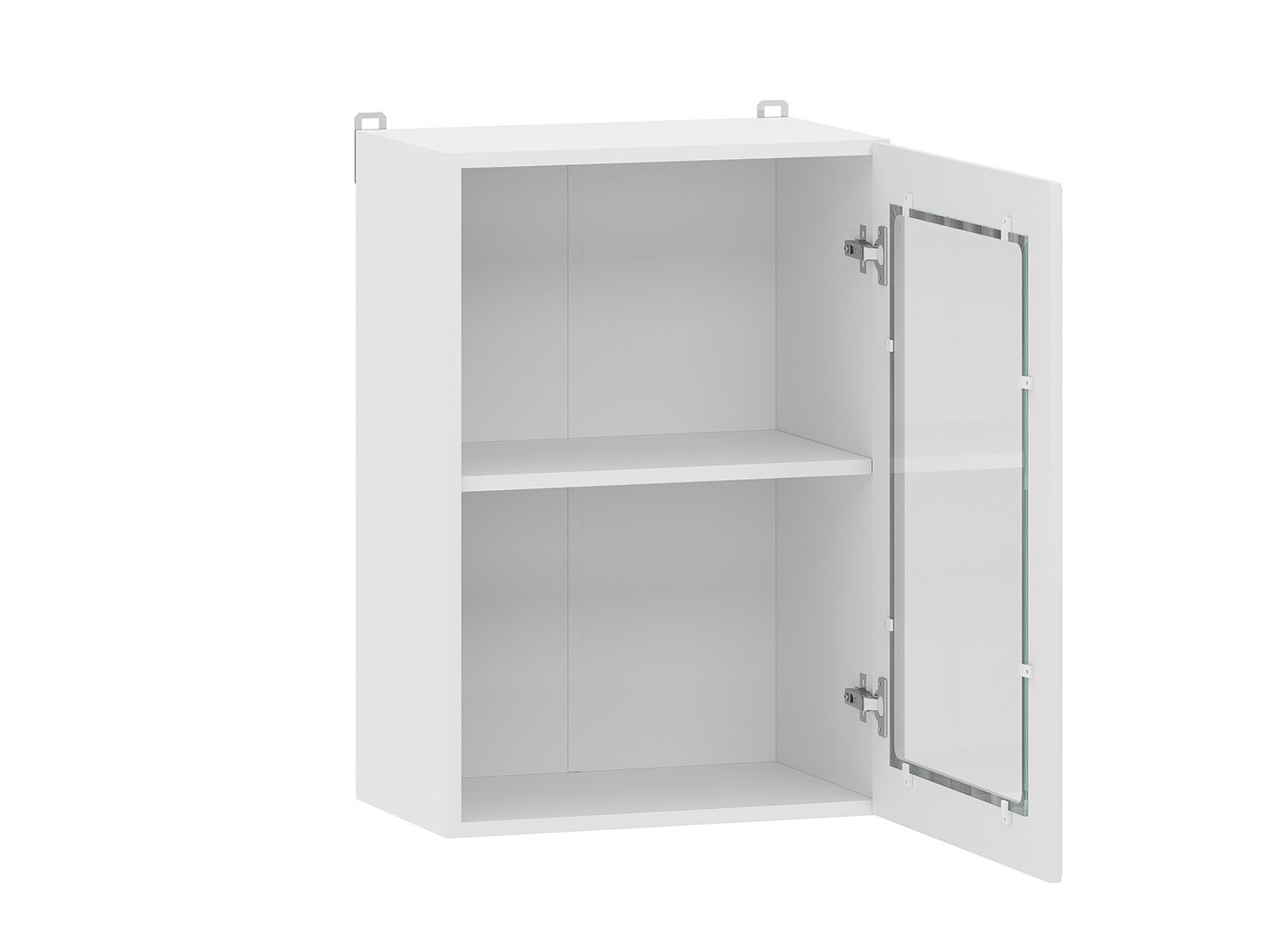 Вокс 100.30 500 шкаф навесной витрина / Белый/Меренга