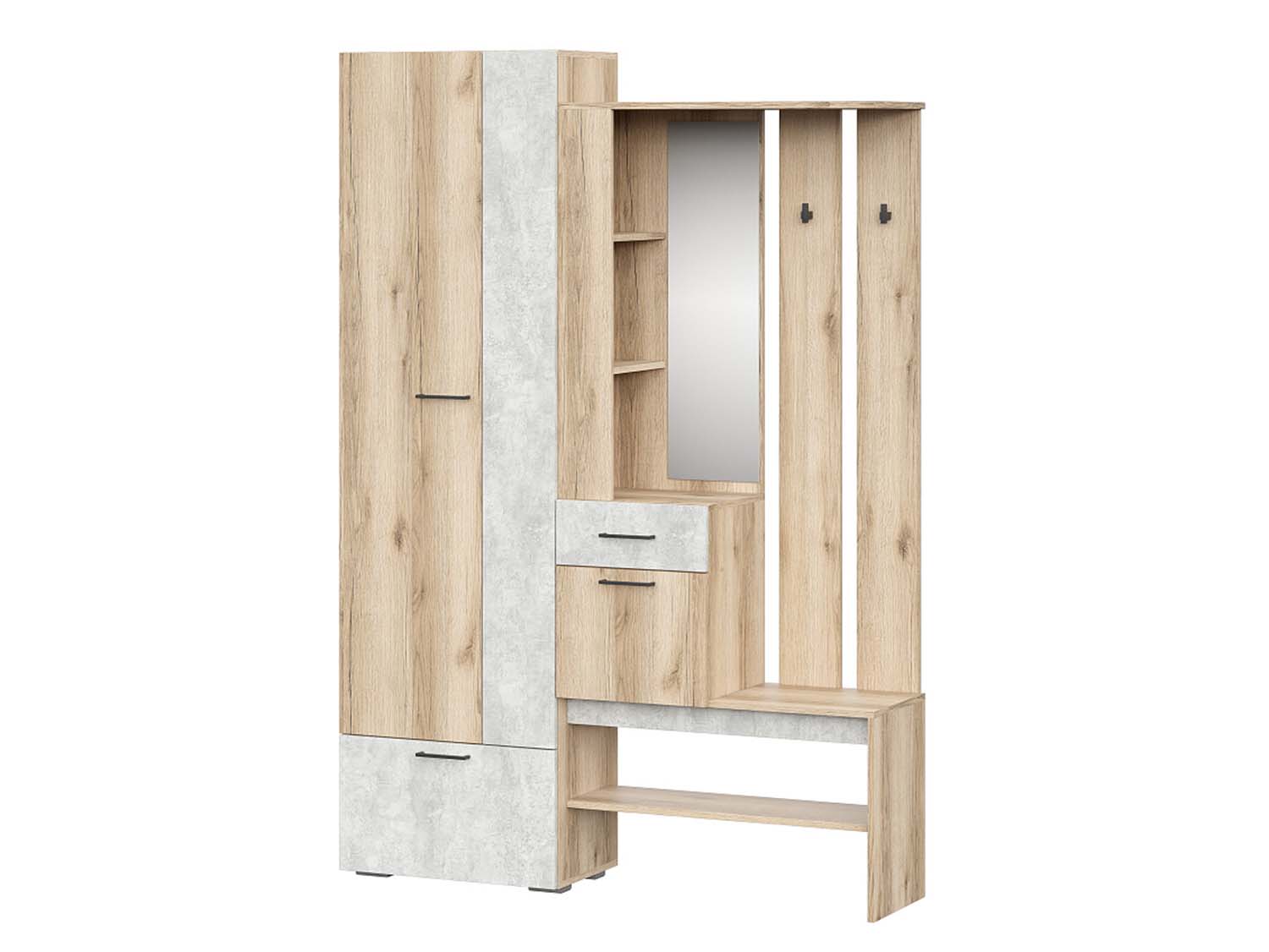 Прихожая Фаворит 1 / Дуб Делано/Цемент светлый