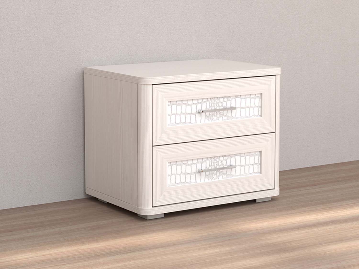 Кэт 4 тумба 2 ящика - Бодега белая/Кайман белый