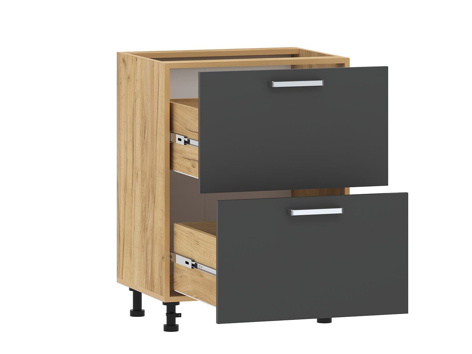 Борги 100.05 тумба кухонная (600) Дуб Крафт золотой / Антрацит