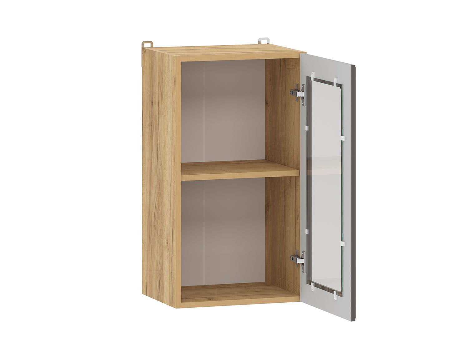 Вокс 100.30 шкаф навесной витрина (400) Дуб Крафт золотой / Графит