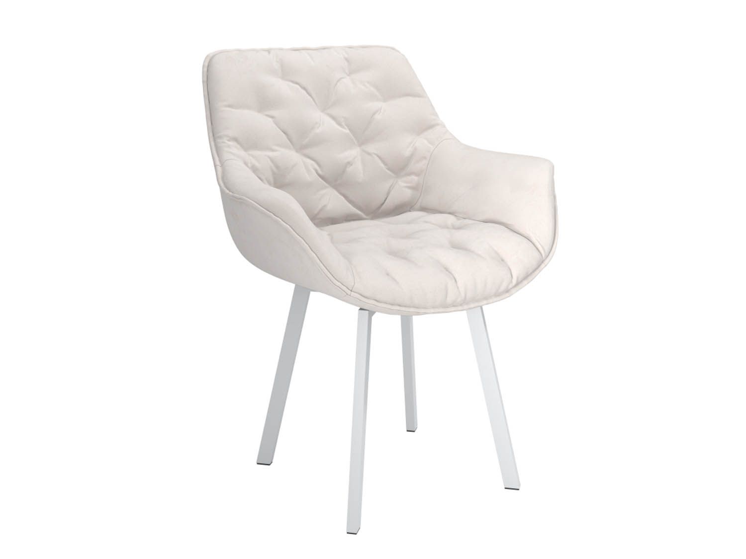 Квинта стул велюр тенерифе крем / белый