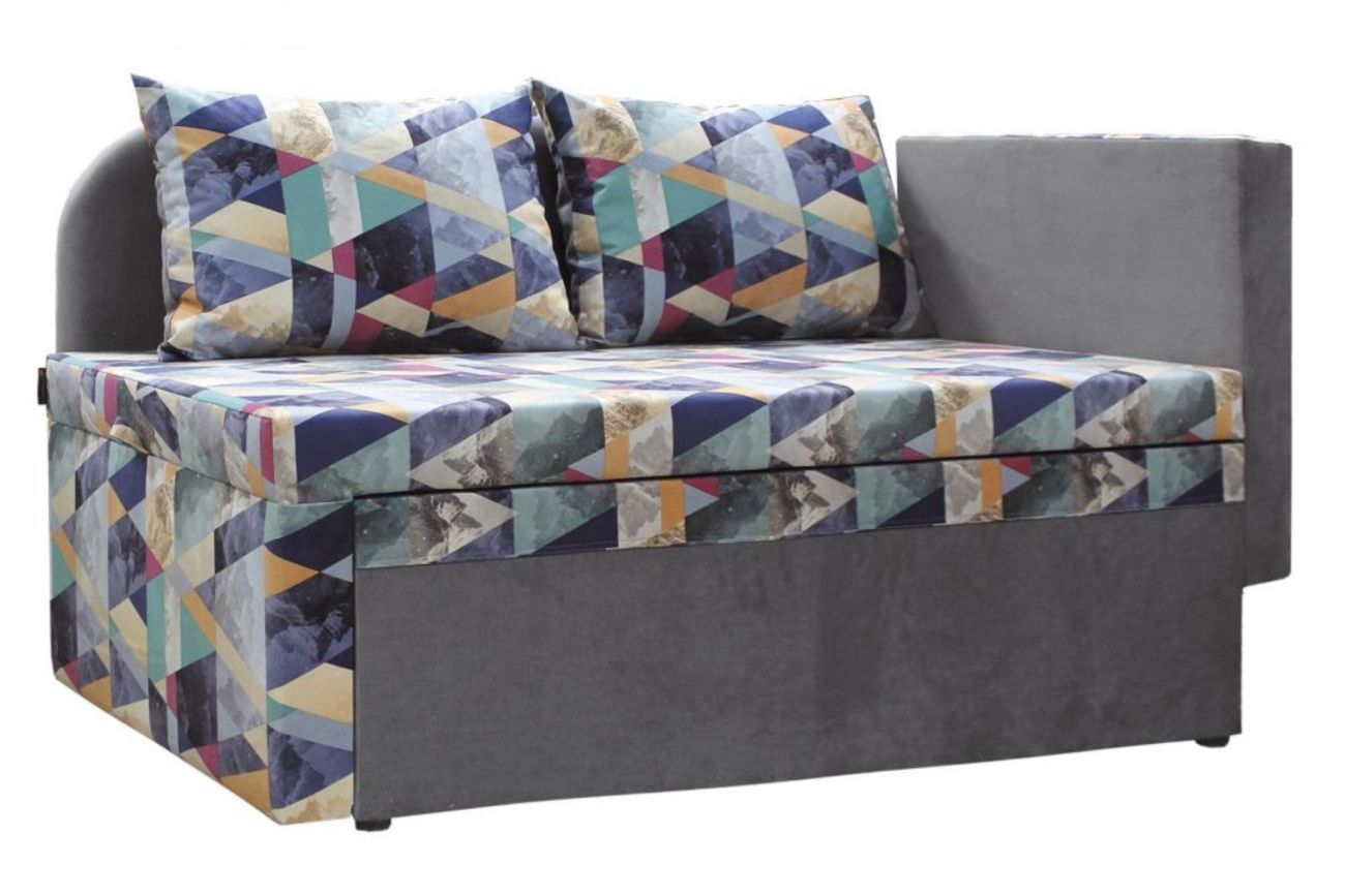 Диван Мирка Сноу аква/велюр серый