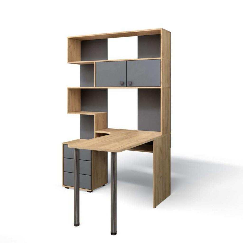 Стол Компьютерный СК-10 ПРАВЫЙ Дуб крафт/Графит