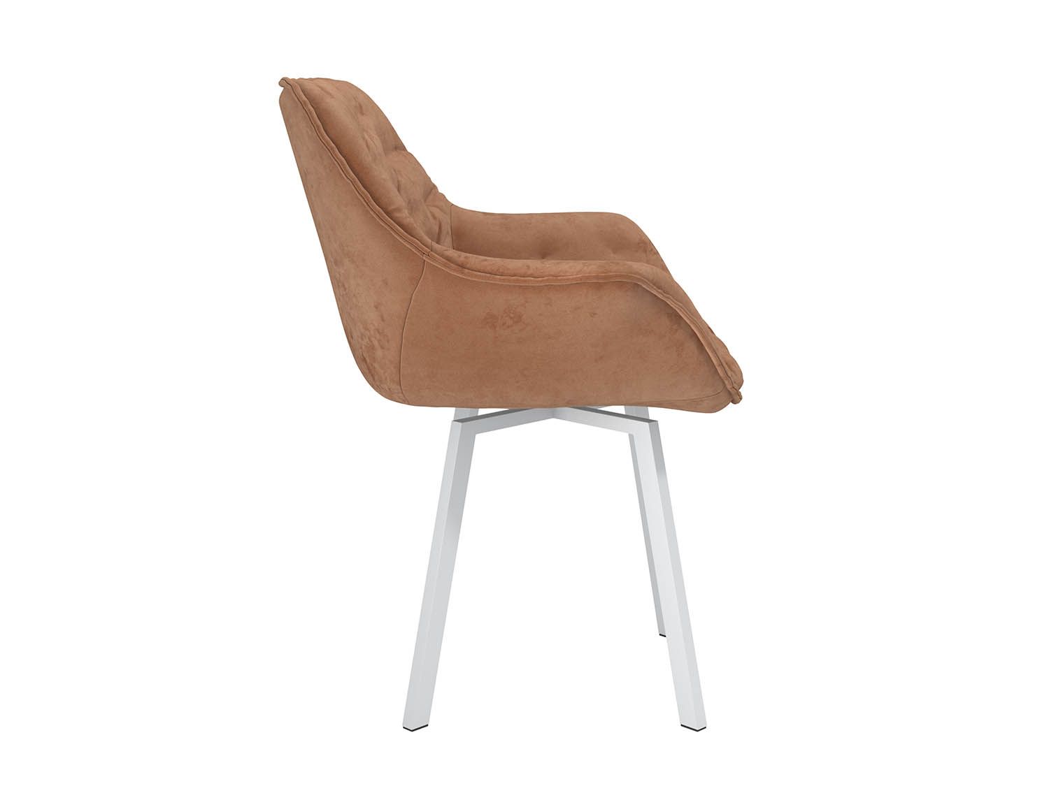 Квинта стул велюр тенерифе корица / белый