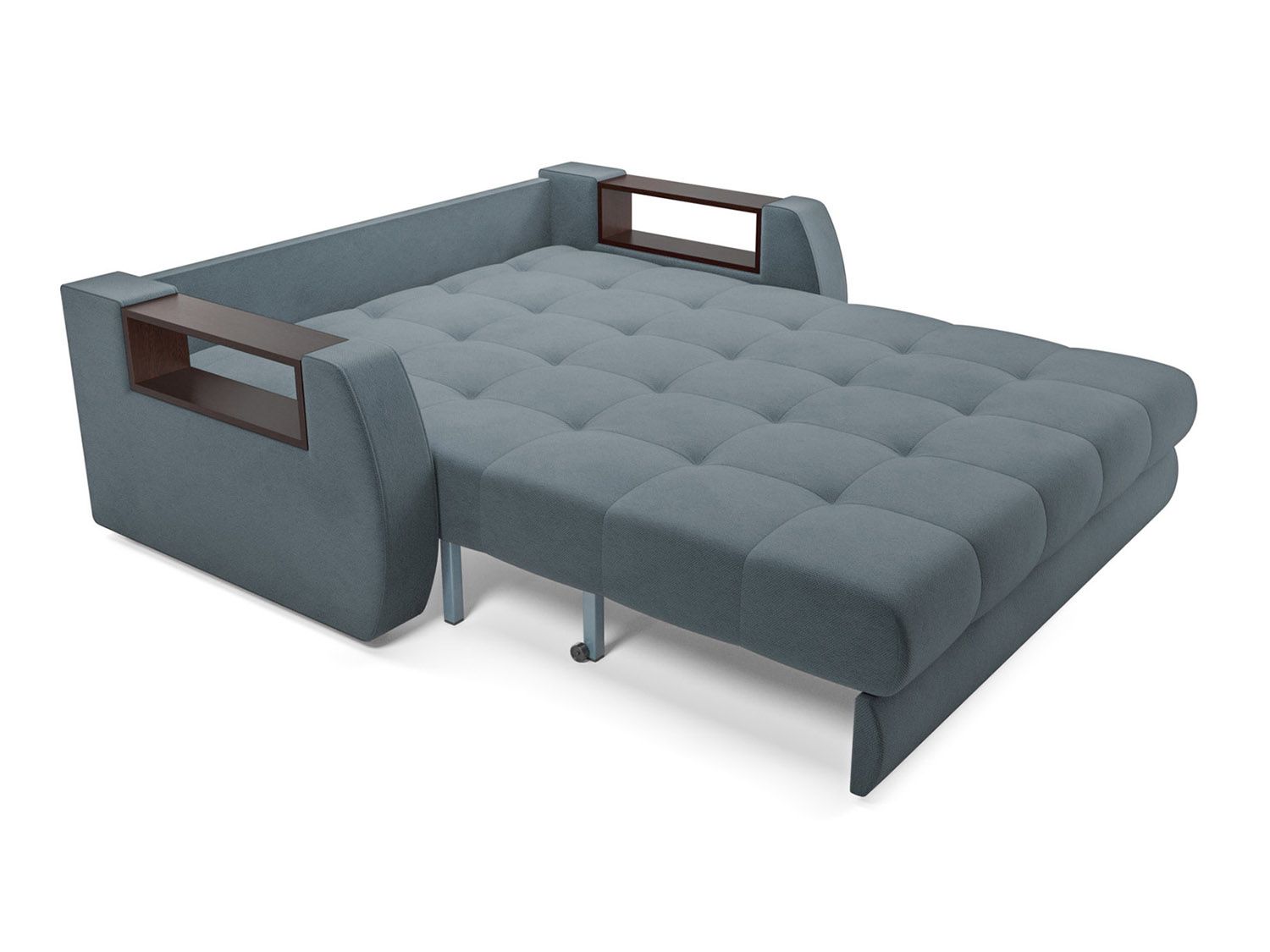 Диван Аккордеон Барон №3 велюр серо-синий HB-178 26