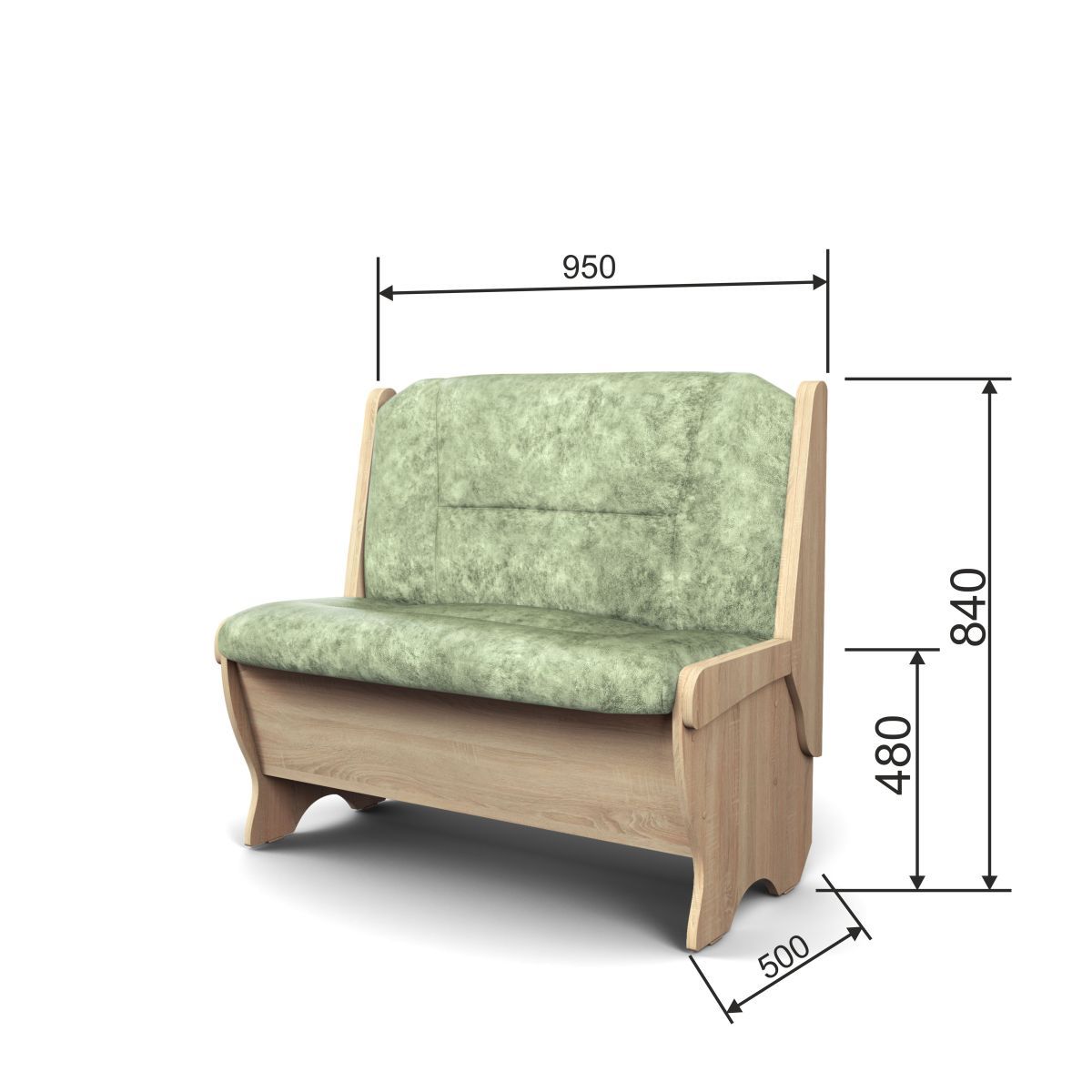 Скамья Лотос 950 дуб сонома/мохито