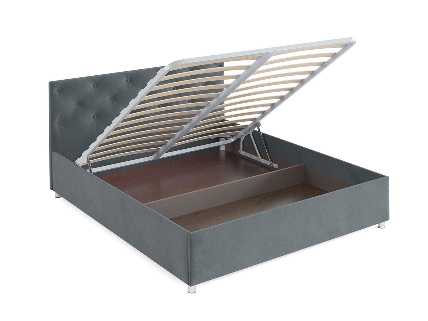 Кровать Классик велюр серо-синий / НВ-178/26 160