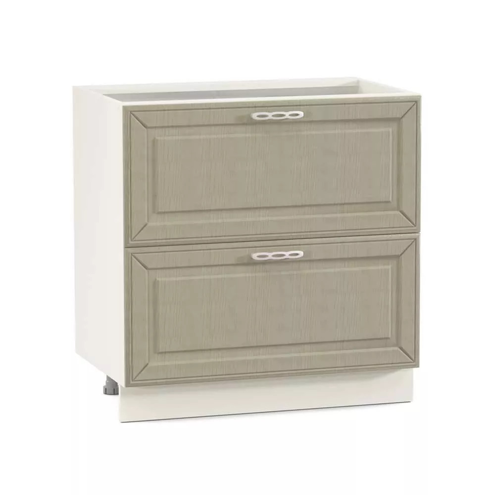 Маргарита стол 800 2 ящика Белый/Имбирь структурный