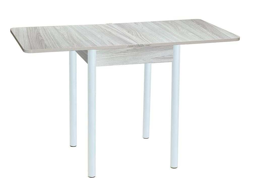 Эко 60х60 стол обеденный раскладной / Ясень светлый/белый