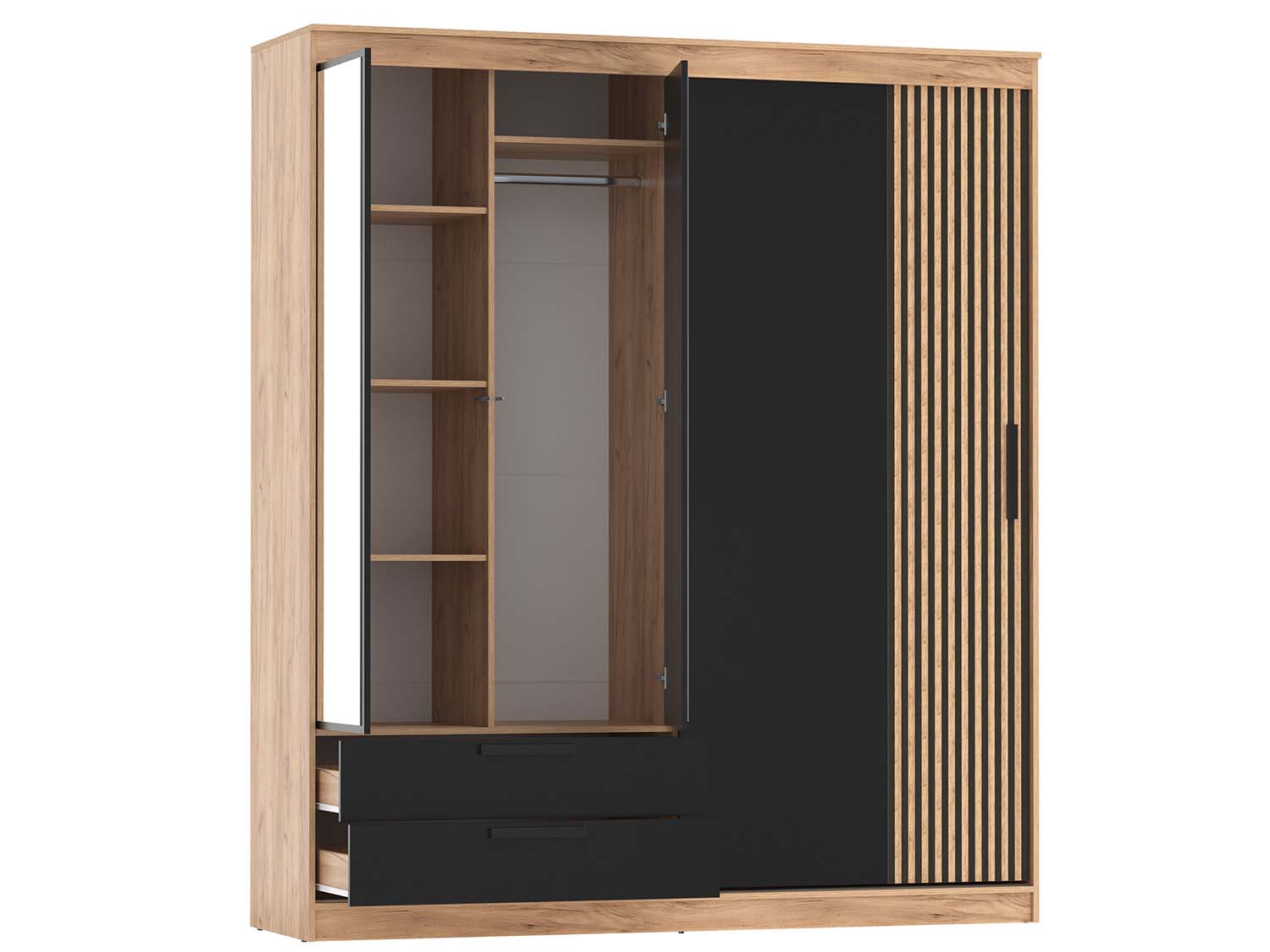 83.13 шкаф купе Вегас Дуб золотой / Черный