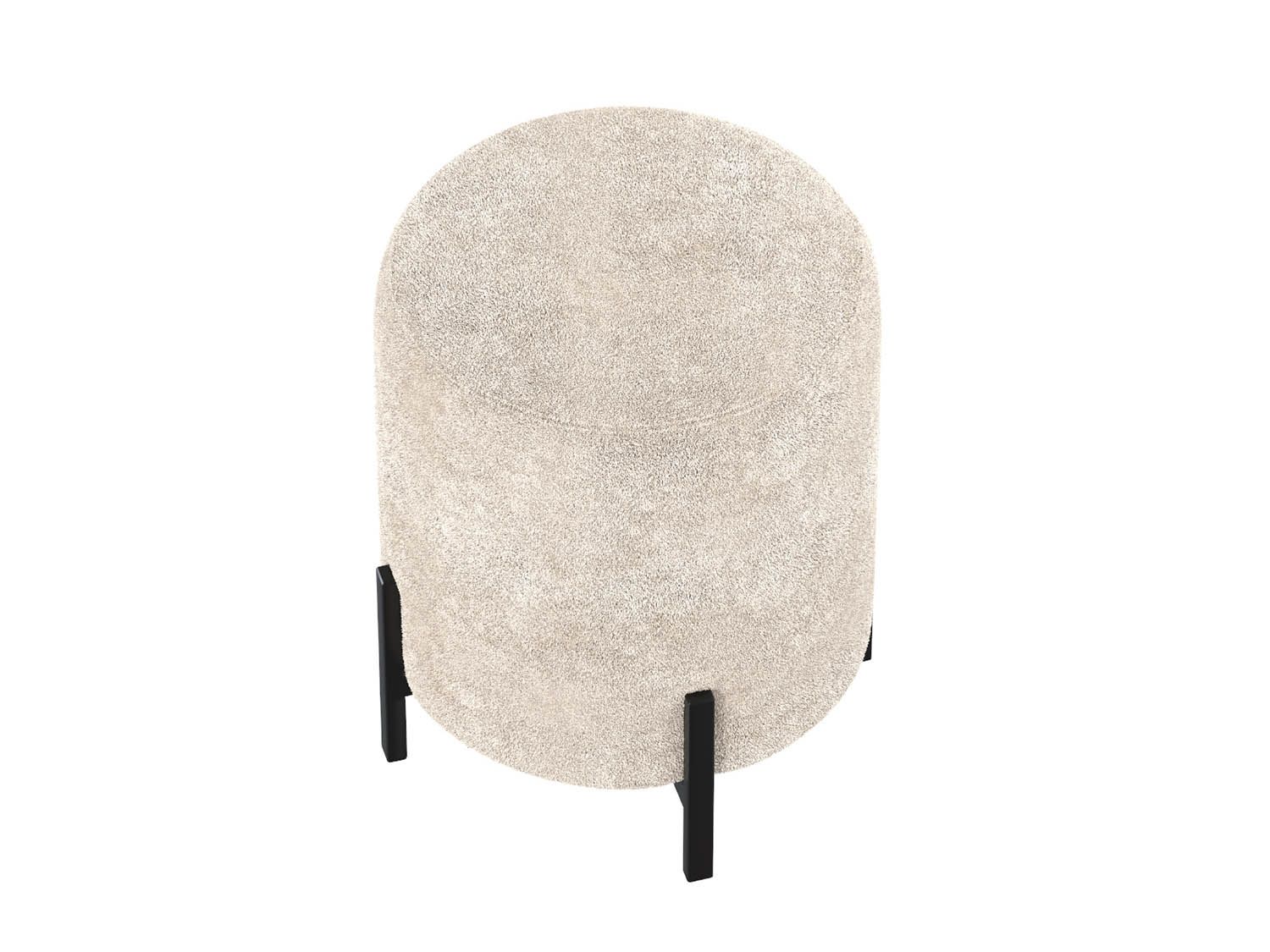 Пуф Люкс круглый велюр Панда крем 6