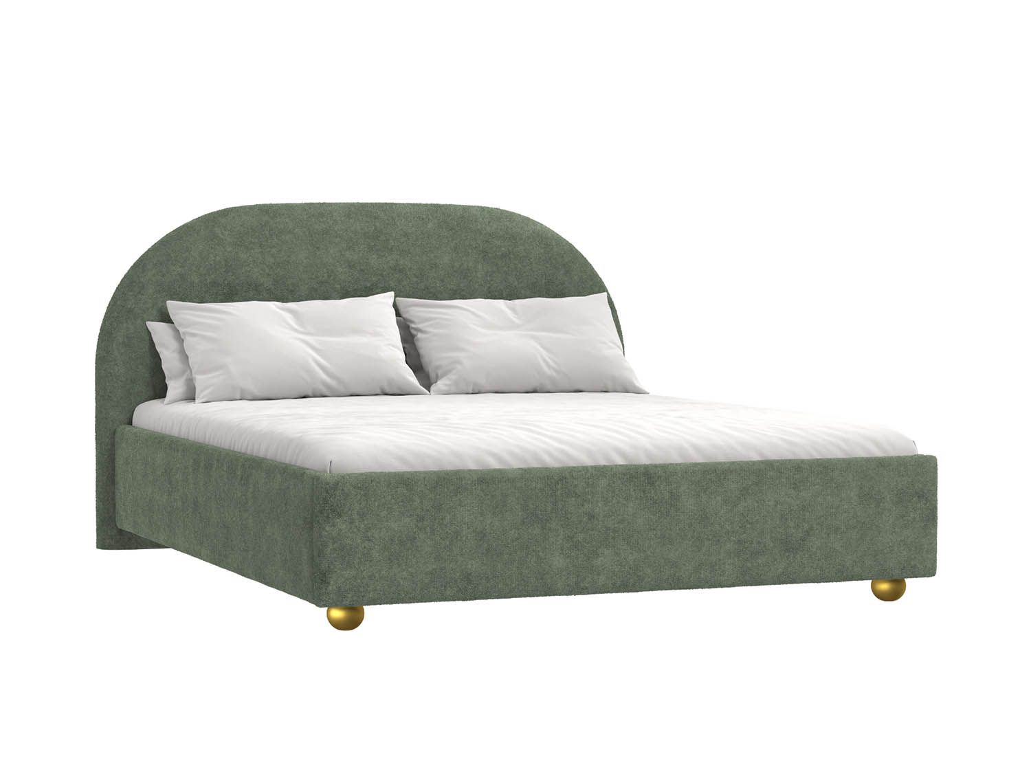 Кровать Афродита 1400 велюр Панда олива