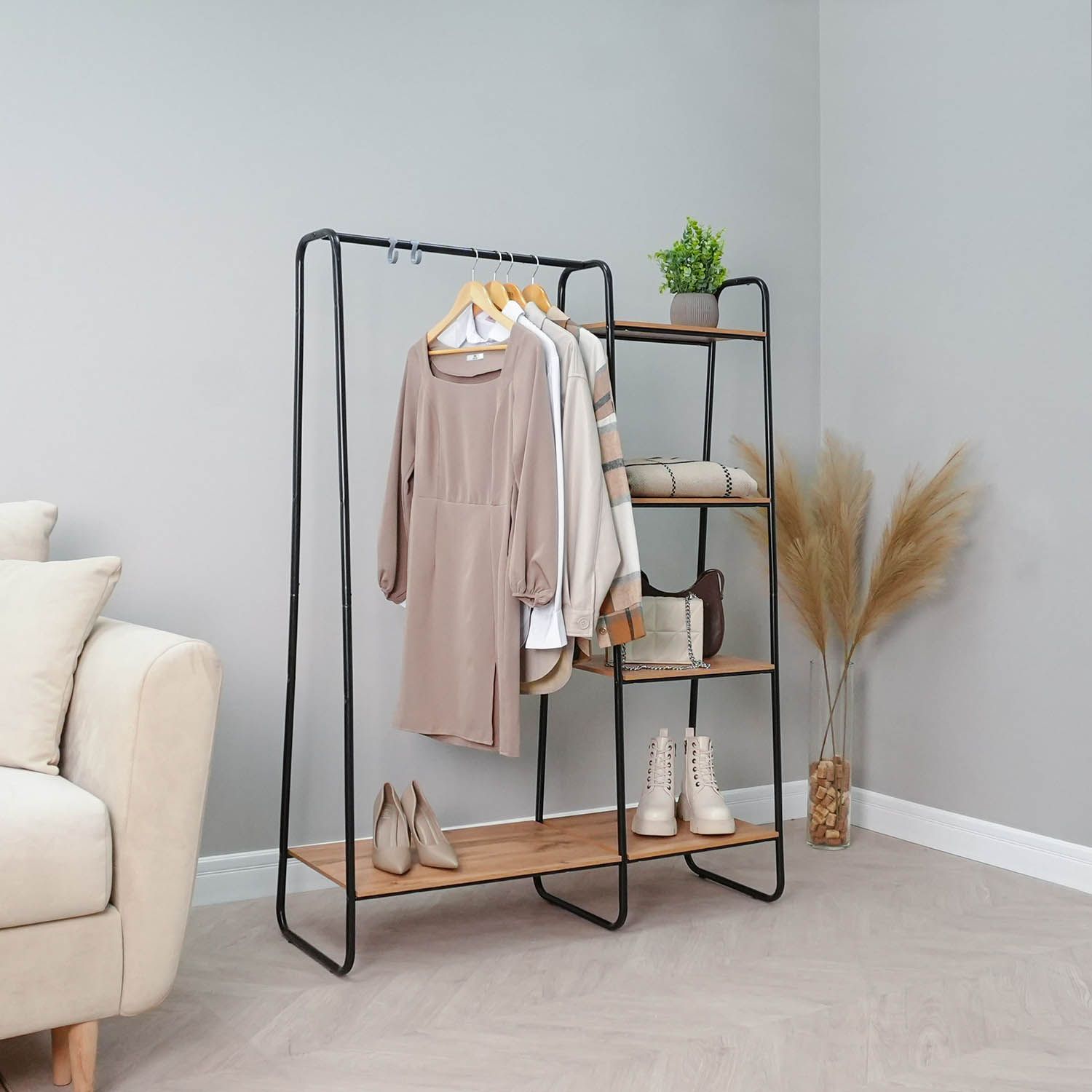 Гардеробная система с полками Скандинавия 1 Черный