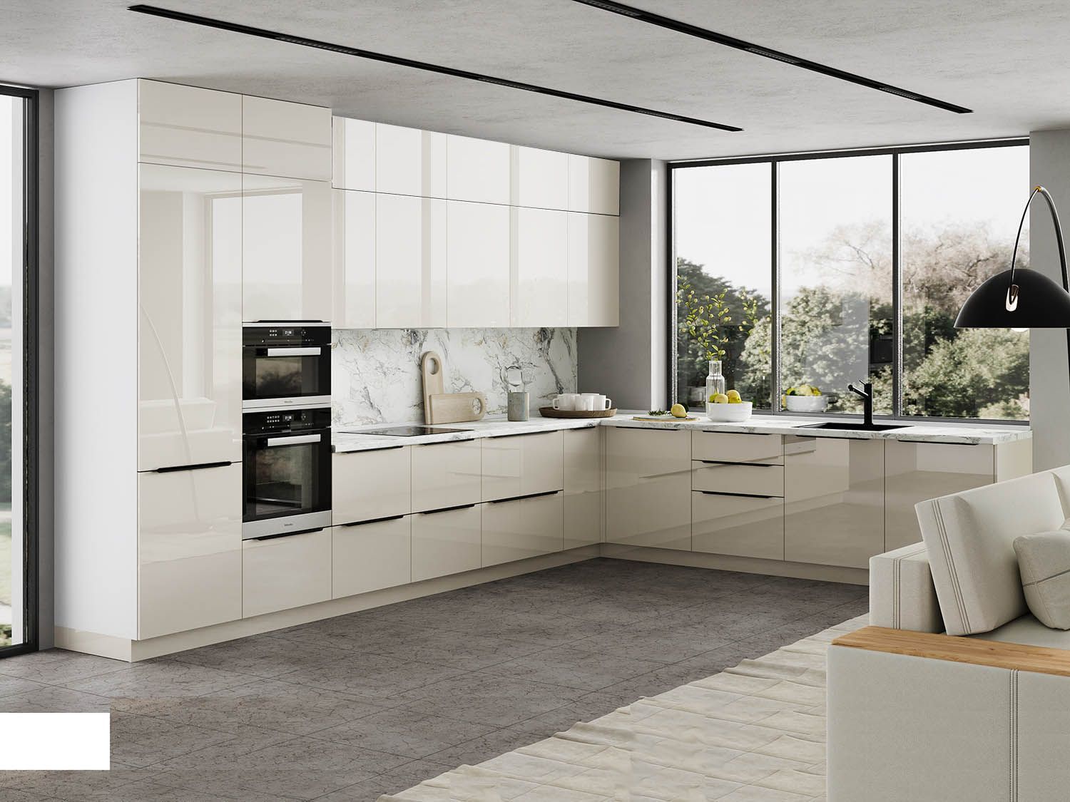 Кухня Арли 3 Белый / Кашемир