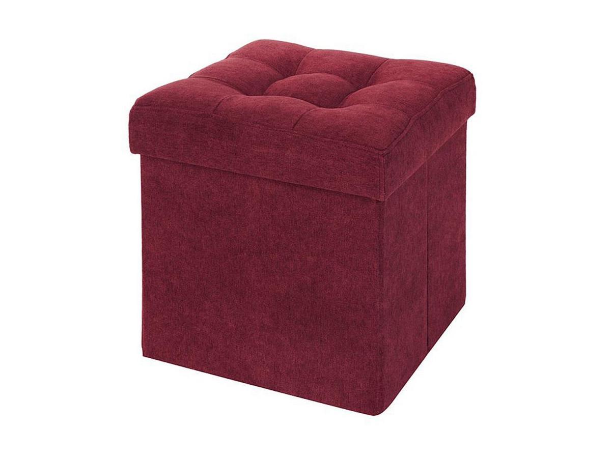 Пуф складной велюр Бордовый