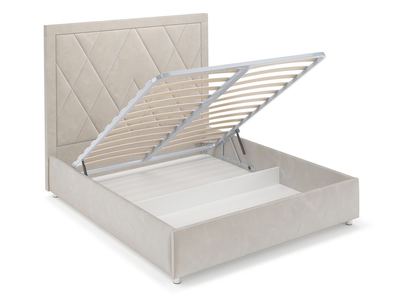 Кровать Треви бархат бежевый STAR VELVET 6 LIGHT Beige 160