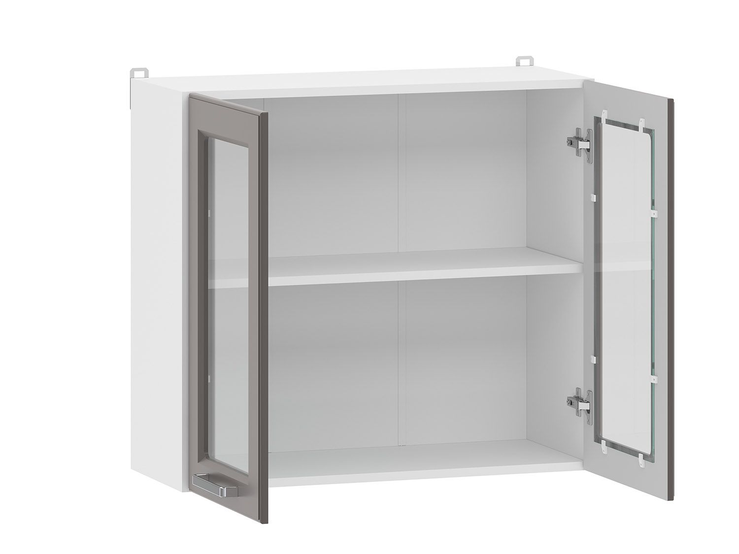 Вокс 100.31 800 шкаф навесной витрина / Белый/Графит