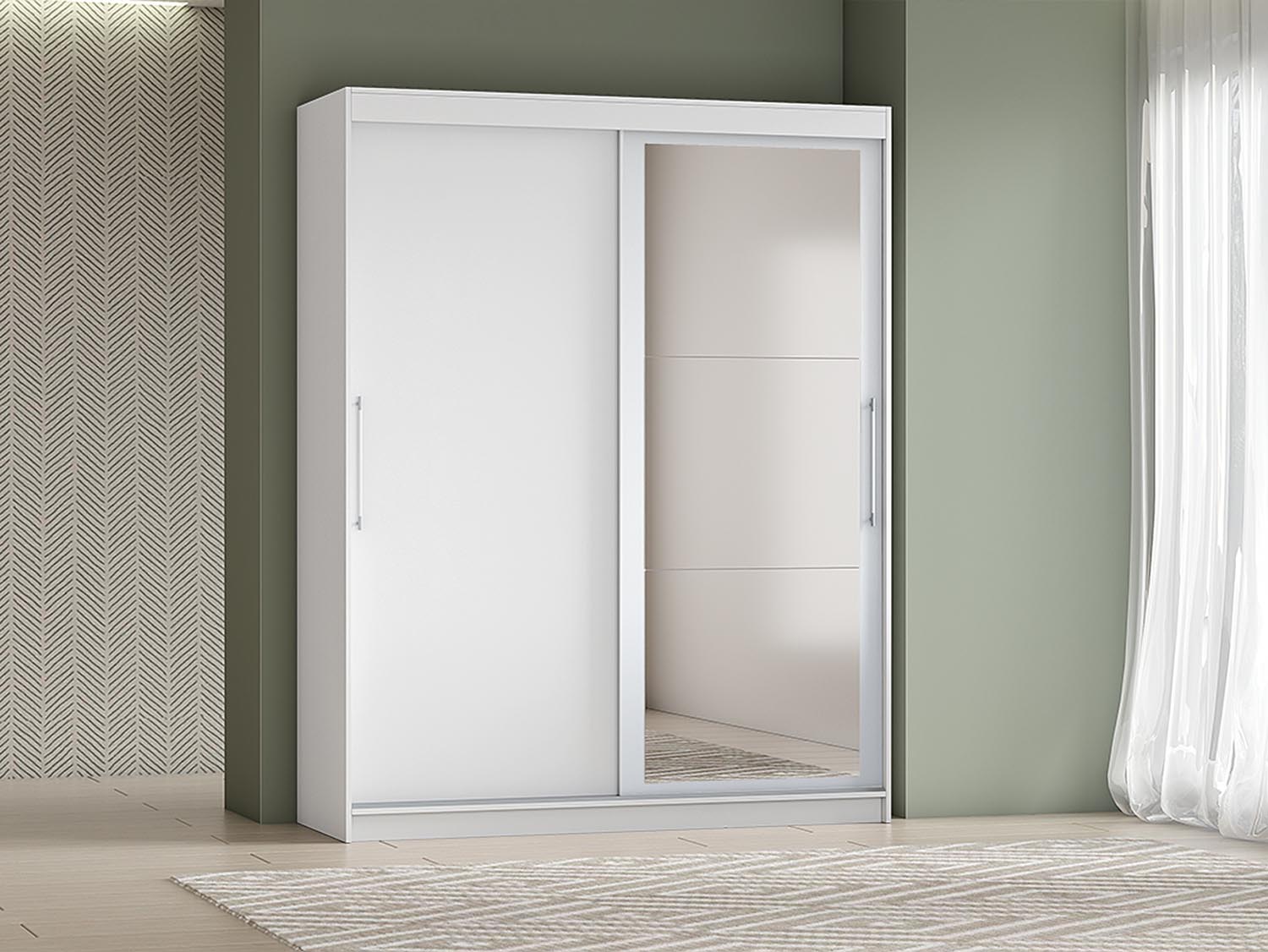 Шкаф-купе арт. 007 1,7 м зеркало / Белый