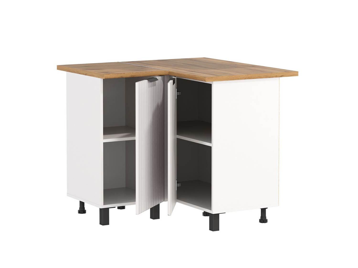 Венера стол угловой МДФ / Белый фрезерованный