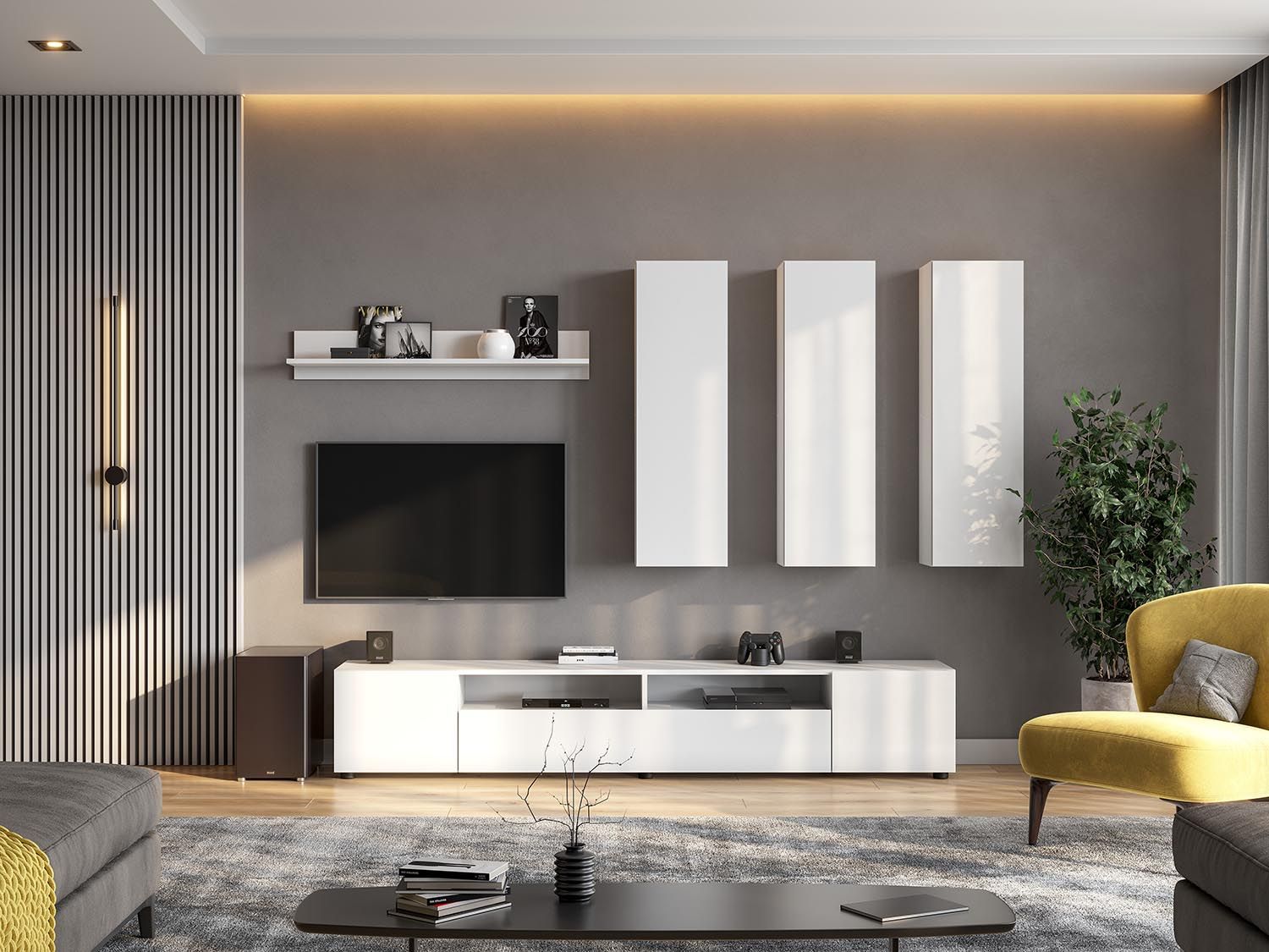 Гостиная Токио 1 / Белый текстурный