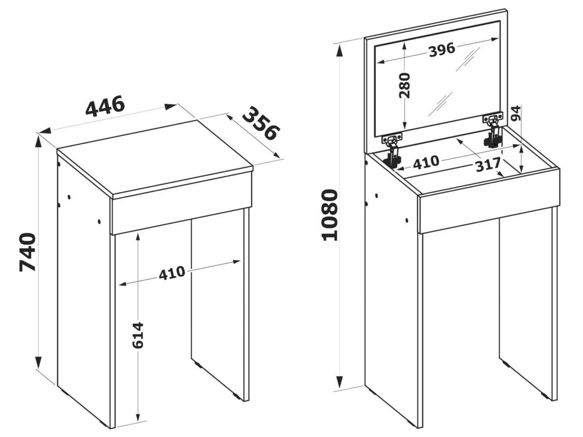 Туалетный столик СП-21 / Белый