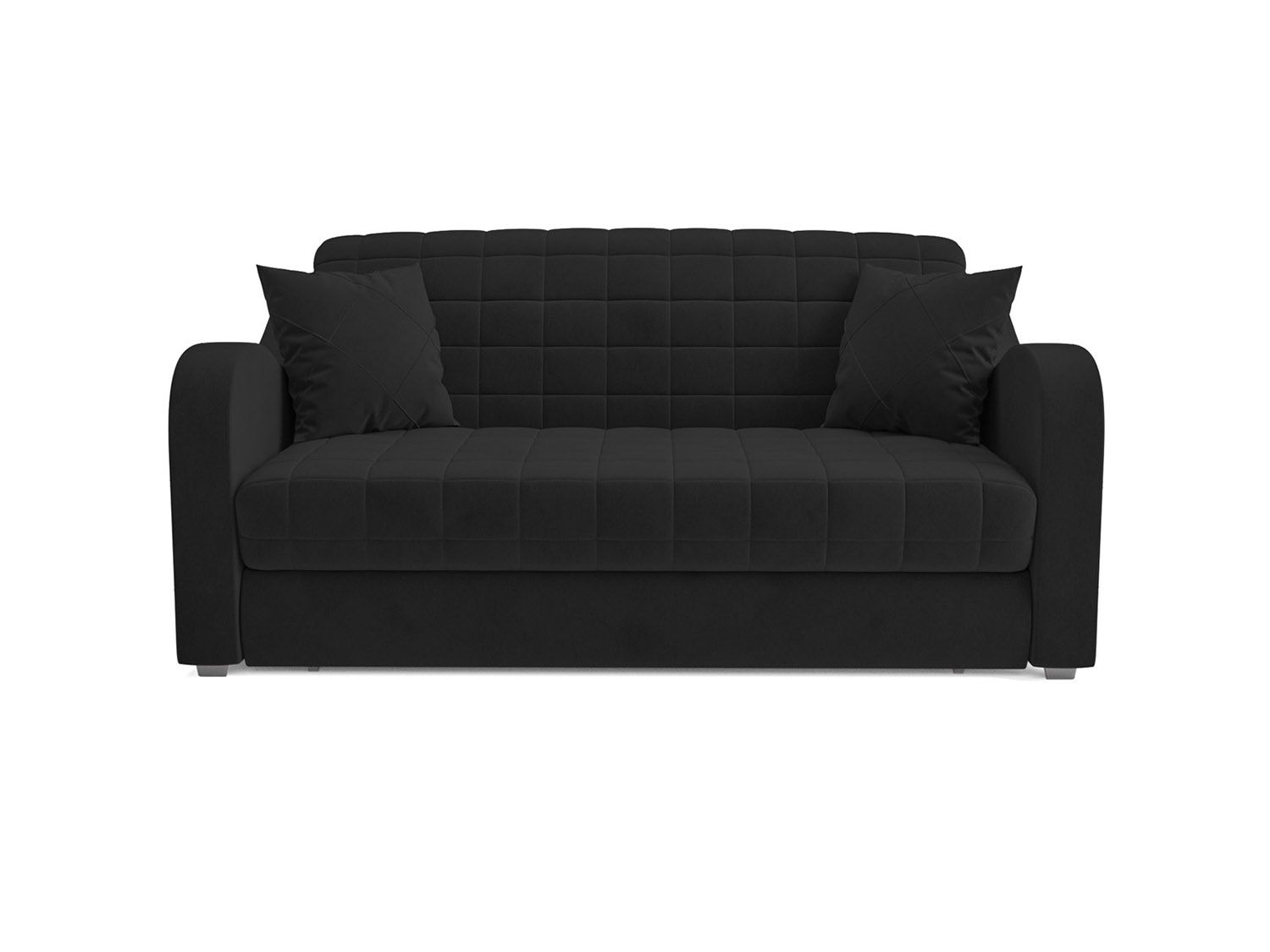 Диван Аккордеон Барон №4 велюр черный HB-178 17