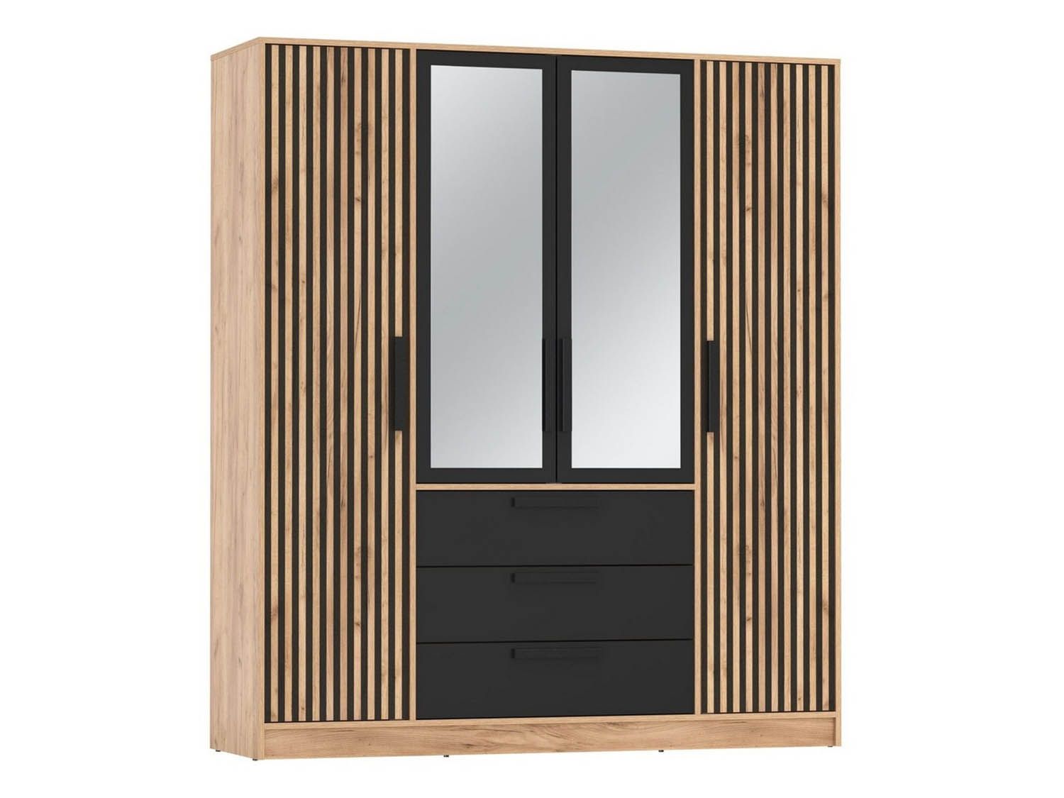 83.07 шкаф для одежды Вегас Дуб золотой / Черный
