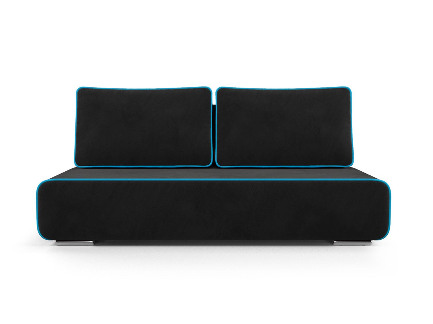 Диван Марк велюр черный / НВ-178/17 + синий