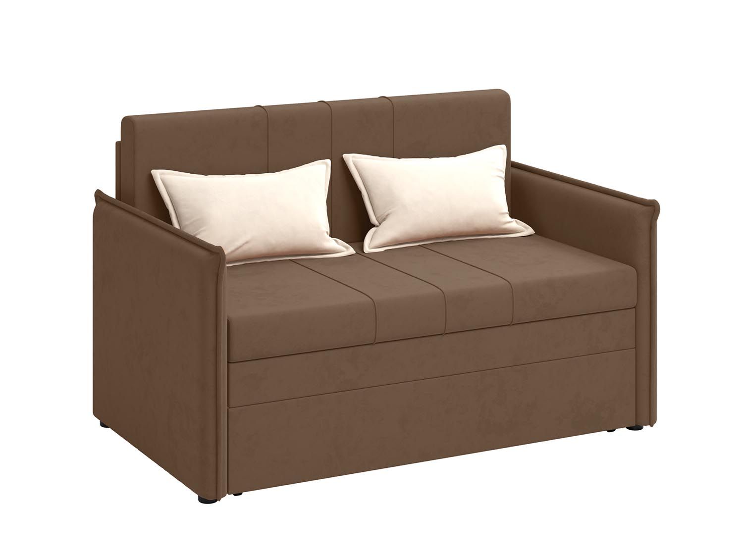 Дэнди диван-кровать 2 думки / велюр Fresh корица / крем