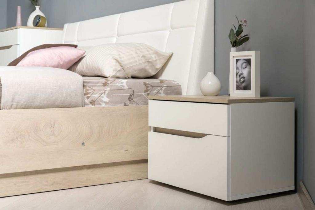 Муссон Тумба прикроватная 16.03 белый/дуб эндгрейн