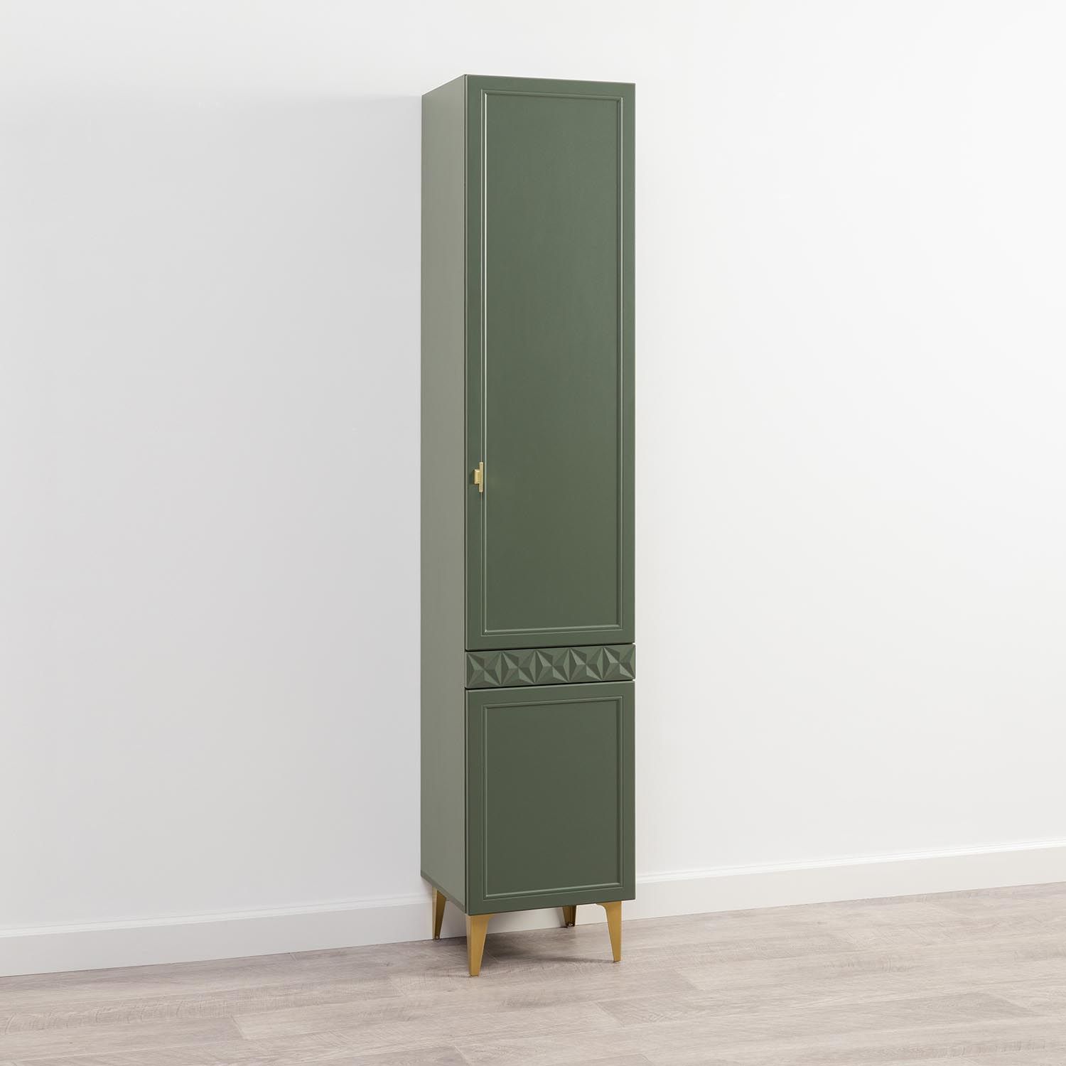 Марион шкаф-пенал 16.333.01 Дымчатый зеленый / Олива шагрень