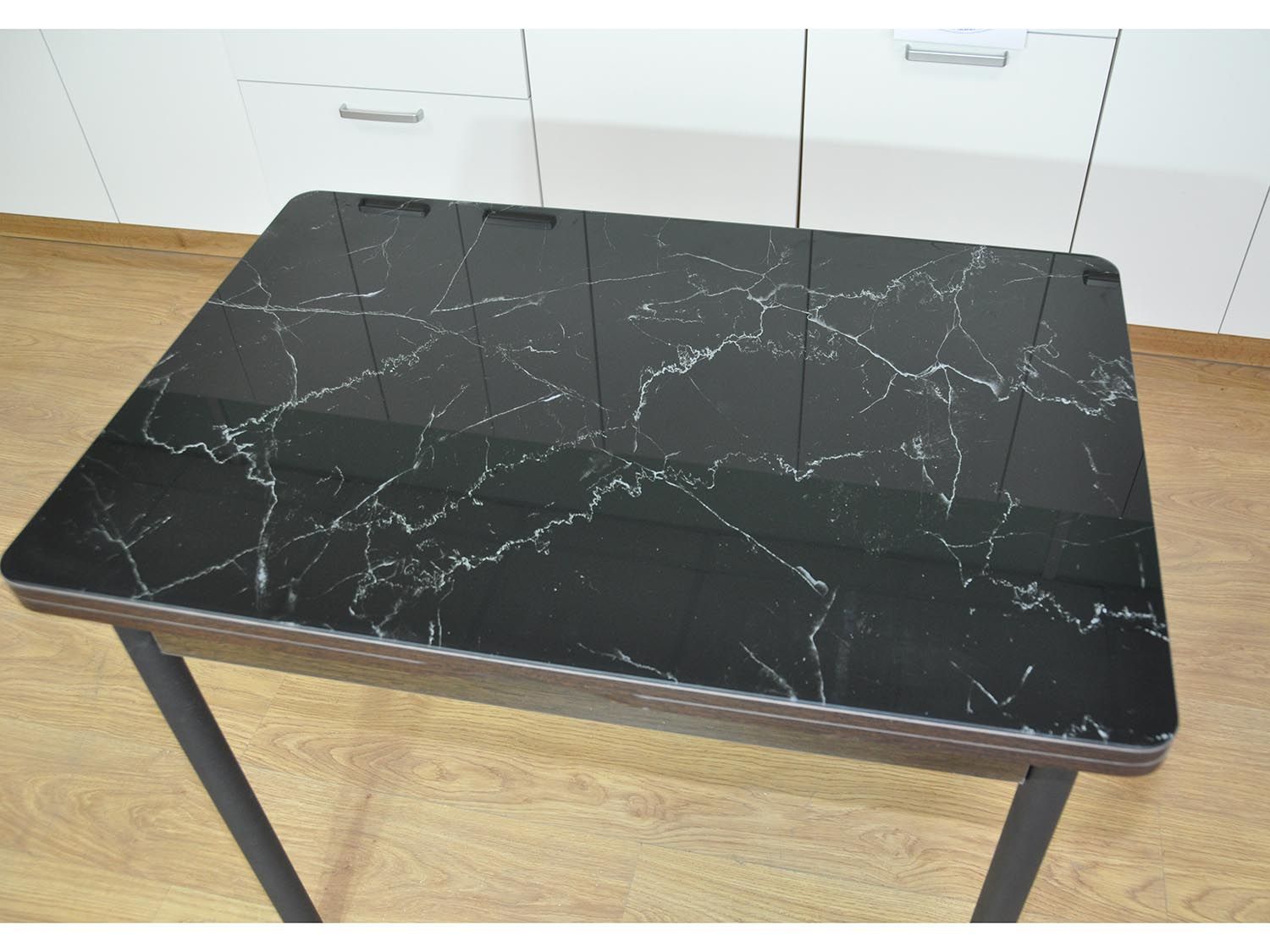 Симпл фотопечать стол обеденный раскладной / черный мрамор/венге/черный