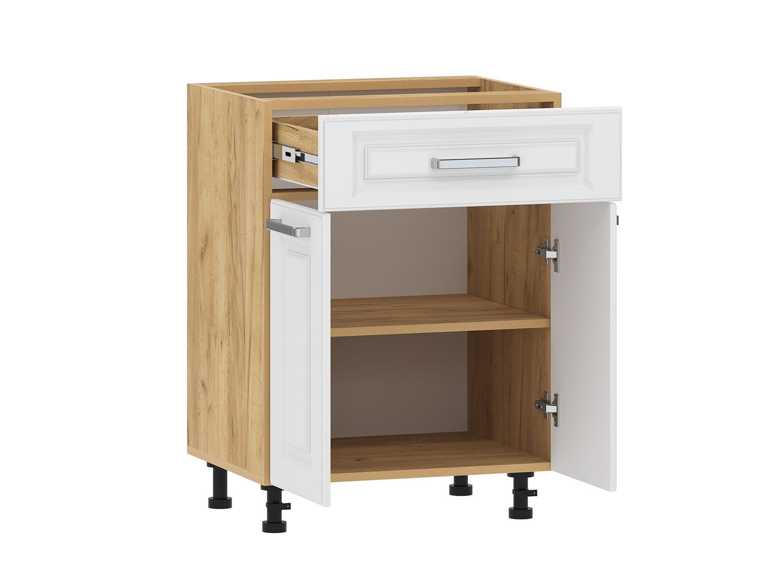 Вокс 100.09 600 тумба кухонная / Дуб крафт золотой/Меренга