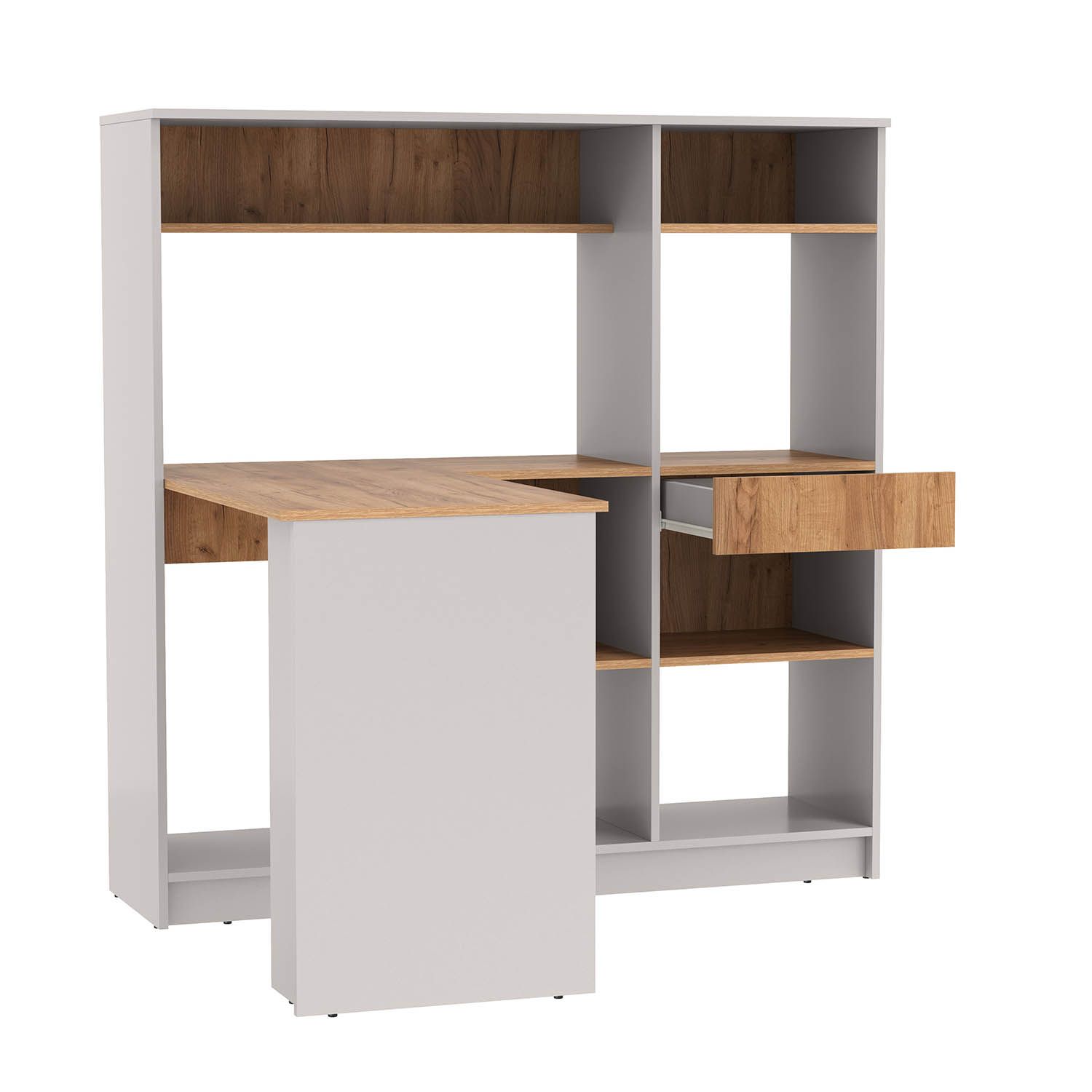 89.11 Прайм стол письменный левый кашемир / дуб золотой