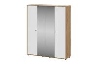 Милан шкаф четырехстворчатый - Дуб Крафт золотой/Белый