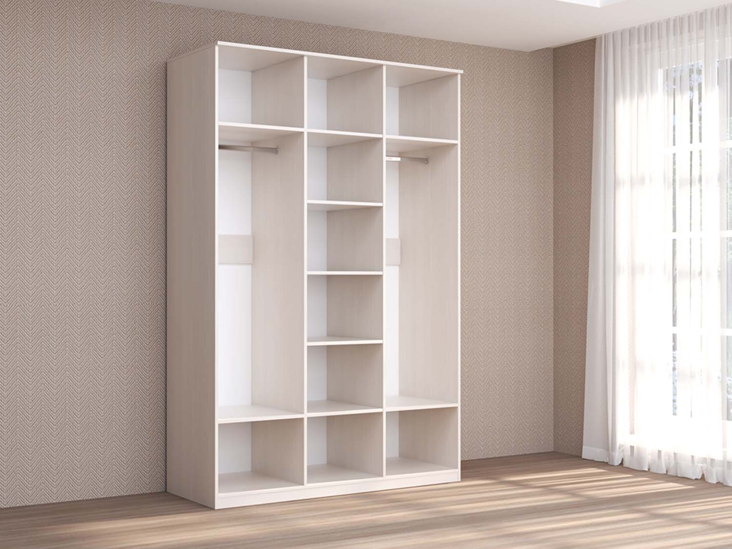 Кэт 4 шкаф 3-ств. - Бодега белая/Кайман белый