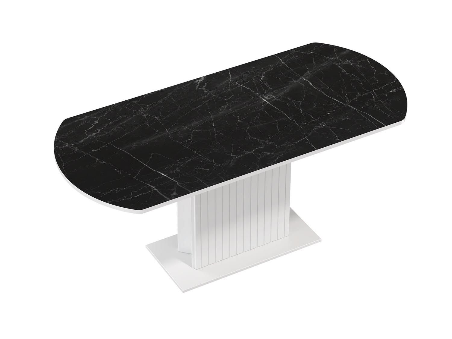 55.09 Адажио стол обеденный / белый/УФ печать черный мрамор