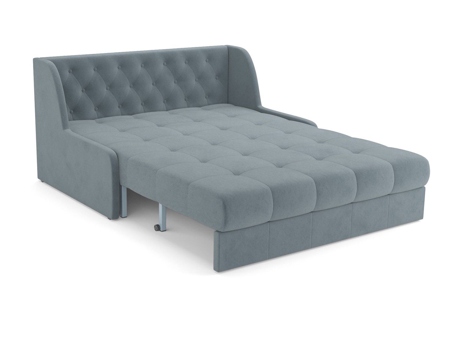 Диван Аккордеон Барон №6 велюр серо-синий HB-178 26