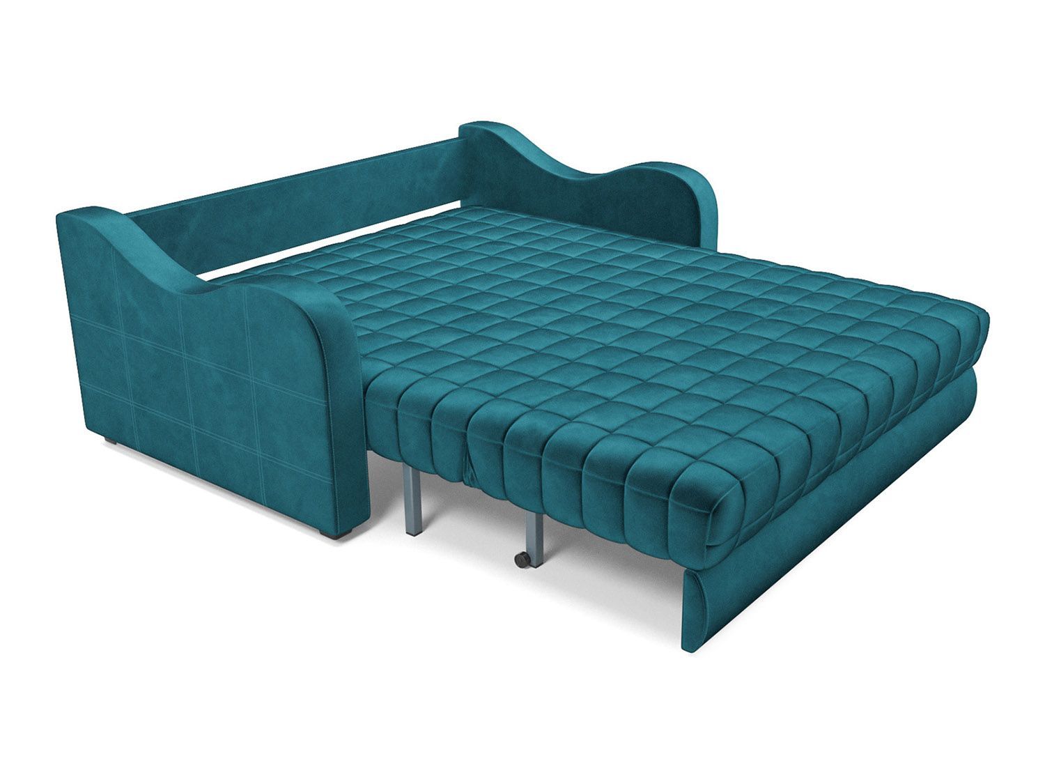 Диван Аккордеон Барон №4 бархат сине-зеленый STAR VELVET 43 BLACK GREEN