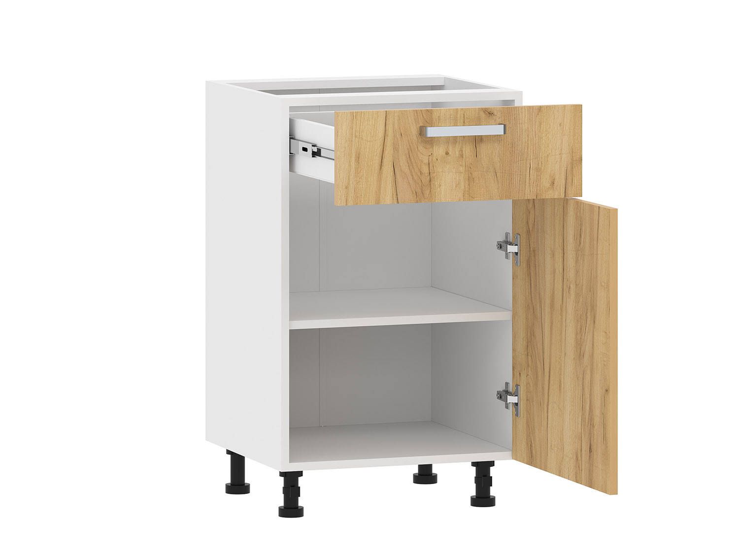 Борги 100.08 500 тумба кухонная / Белый/Дуб Крафт золотой